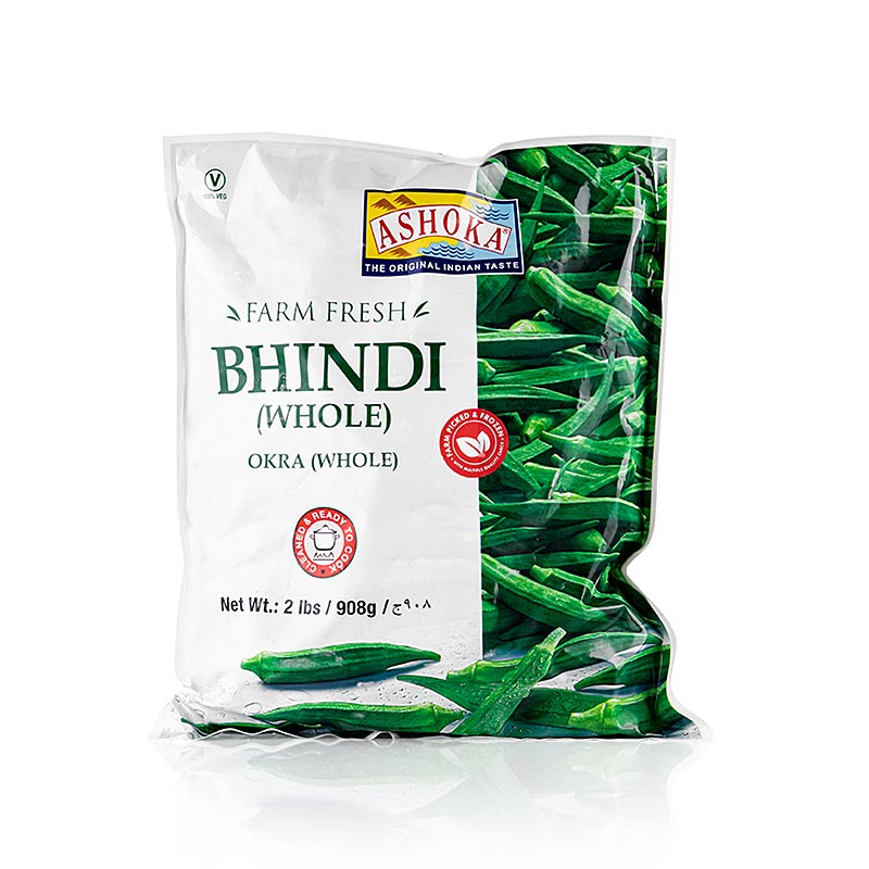 Okra pods, whole, ASHOKA - 908 g - bag