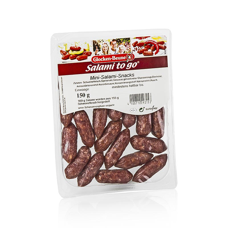 Mini salamis, små, mildt røget pølser, ca. 20-24 stykker - 150 g - Vabel