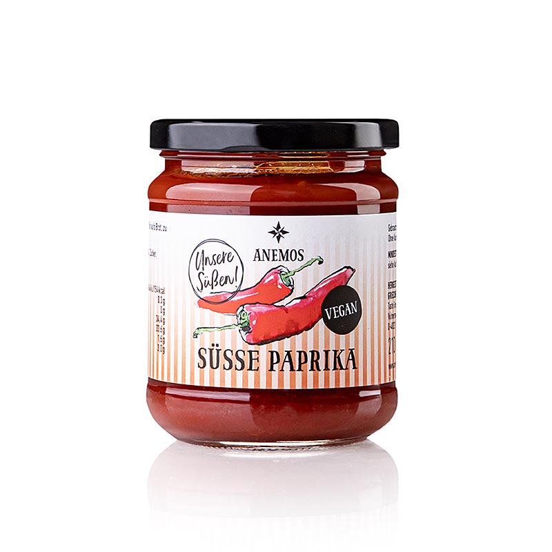 Zoete paprika`s, spread, anemos - 210 gram - Glas