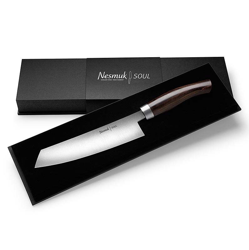 Couteau de chef Nesmuk Soul 3.0, 180 mm, virole inox, manche grenadille - 1 piece - boite