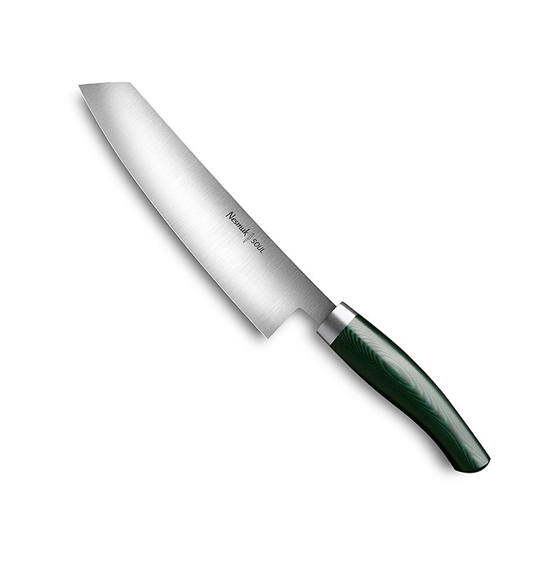 Couteau de chef Nesmuk Soul 3.0, 180 mm, virole inox, manche Micarta vert - 1 piece - boite