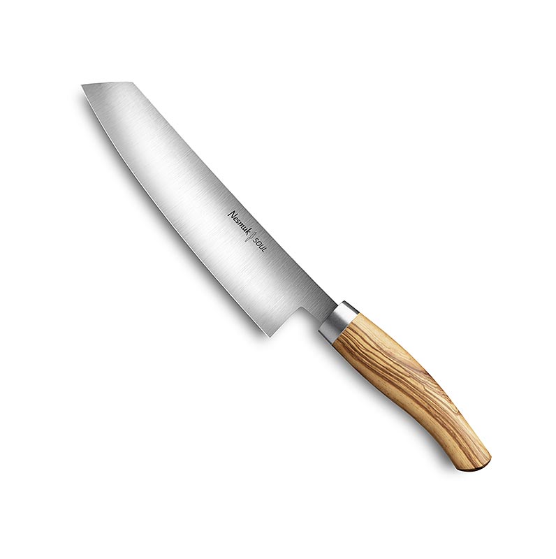 Couteau de chef Nesmuk Soul 3.0, 180 mm, virole inox, manche en bois d`olivier - 1 piece - boite