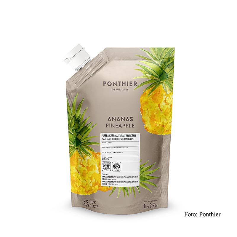 Ponthier pineapple puree 1 kg, 12% sugar - 1 kg - bag Ponthier pineapple puree 1 kg, 12% sugar - 1 kg - bag