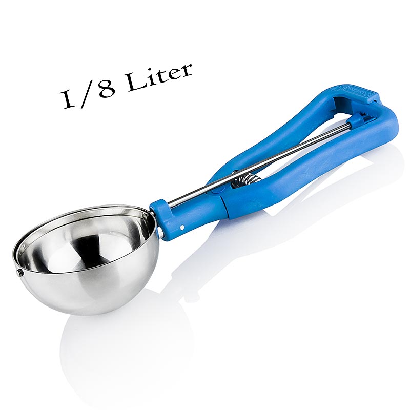 Cuillère à glace 1/8 litres, Ø 8 cm, 20 cm de long, acier inoxydable / plastique - 1 pc - en vrac