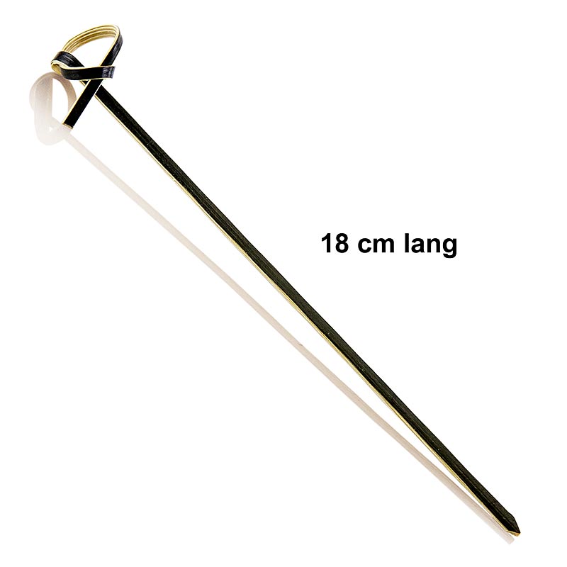 Bambusspidser, med knude ende, sort, 18 cm - 250 timer - taske