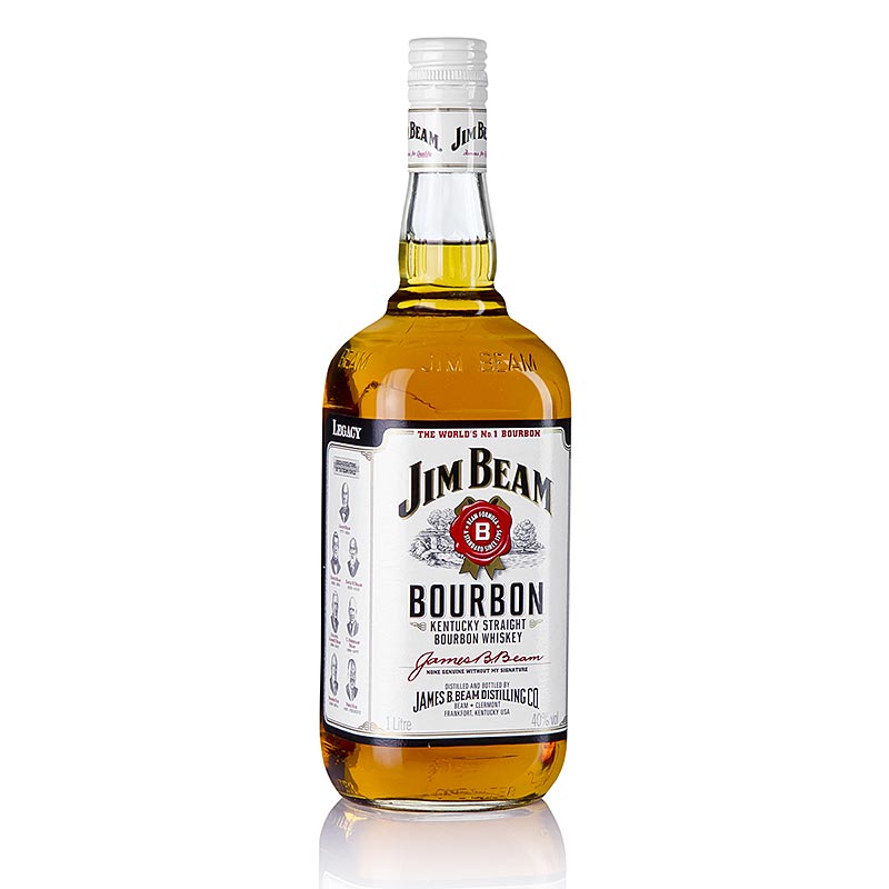 Bourbon Whisky Jim Beam, 40% vol., Etats-Unis - 1 litre - Bouteille