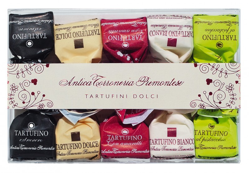 Tartufini misti, 7 g, astuccio, melange de truffes au chocolat, coffret cadeau de 10, Antica Torroneria Piemontese - 70g - paquet