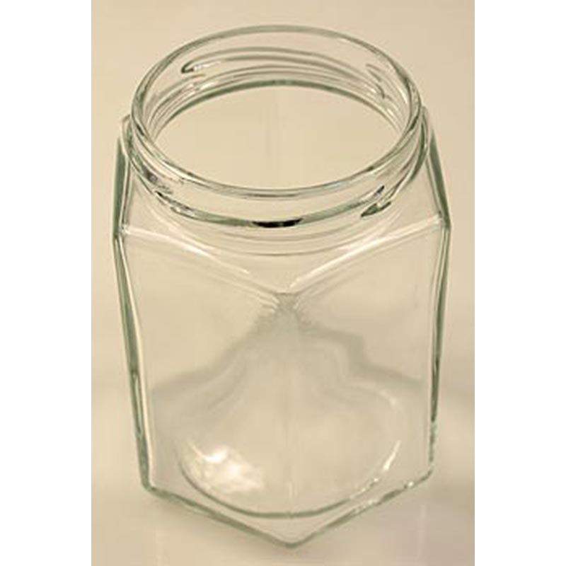 Glass, hexagonal, 287 ml, o 63mm mouth, without lid - 1 pc - loose