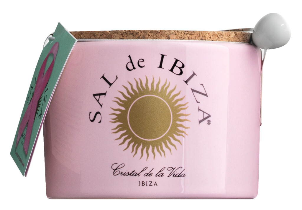 Fleur de Sel Pink Ribbon - La vie en rose, Fleur de Sel with rose petals, Sal de Ibiza - 150g - piece Fleur de Sel Pink Ribbon - La vie en rose, Fleur de Sel with rose petals, Sal de Ibiza - 150g - piece