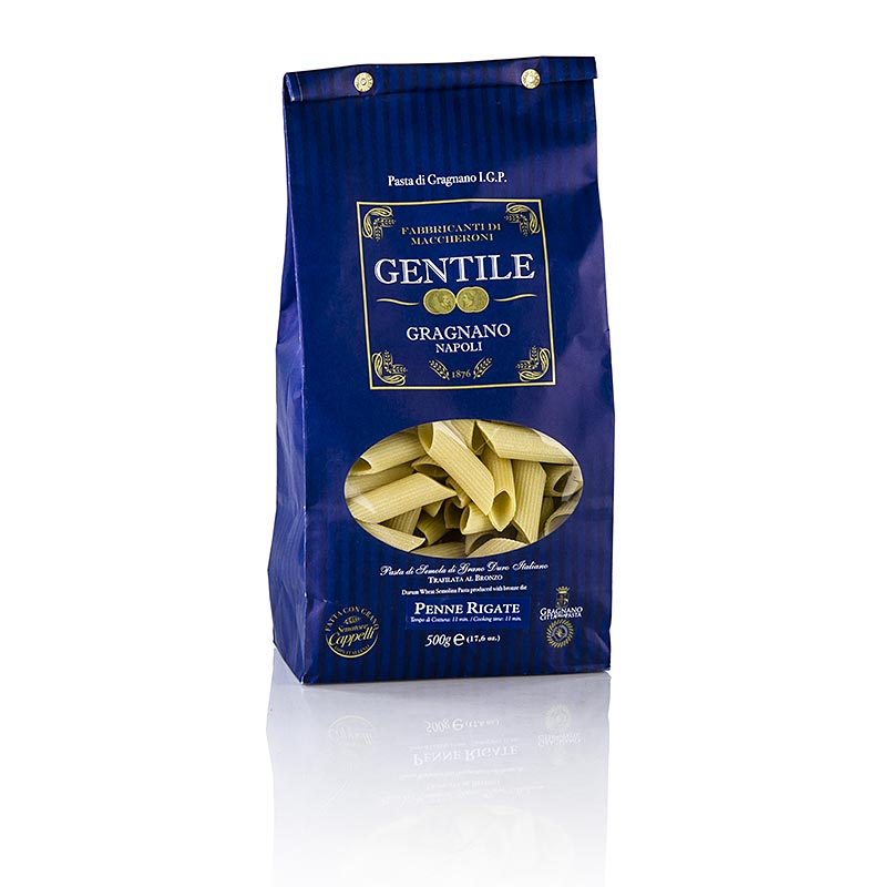 Pastificio Gentile Gragnano IGP - Penne rigate, bronze tire - 500g - sac