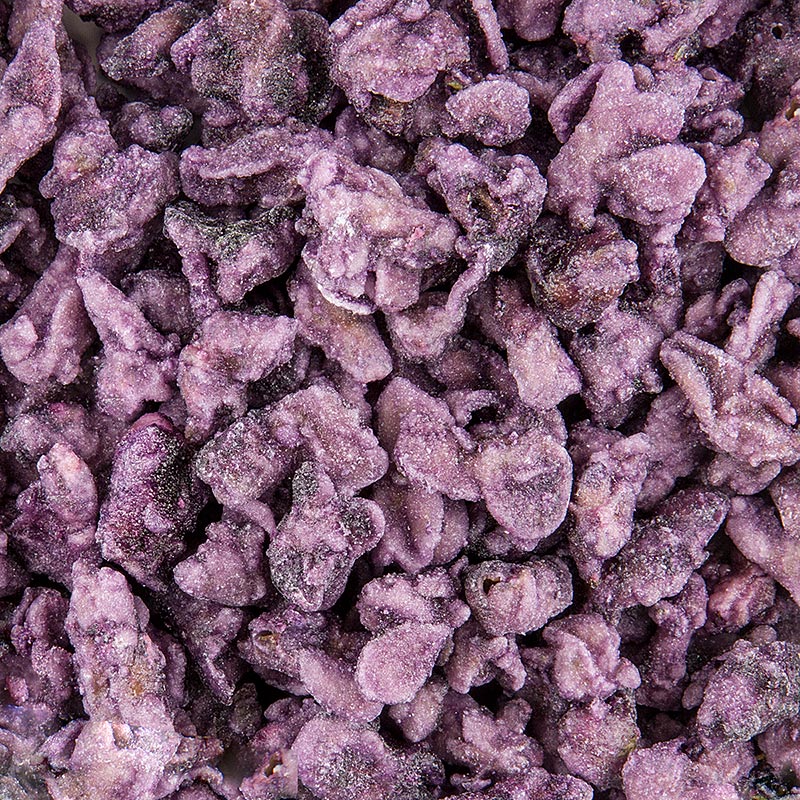 Veritables petales de violette, bleu-violet, cristallises, env. 2 cm, comestibles. - 1 kg - Papier carton