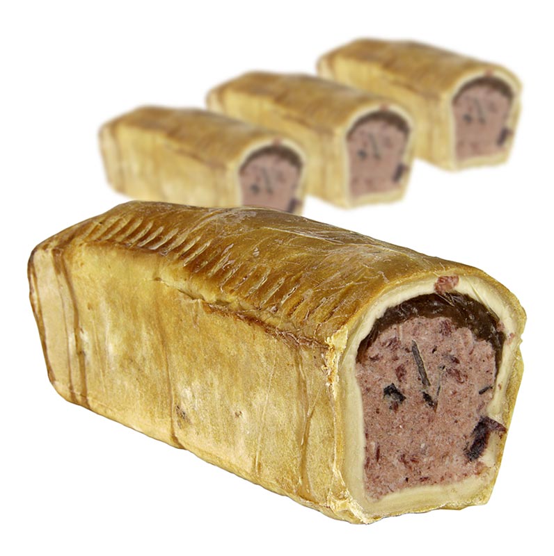 Pate de cerf, farce de cerf, avec morceaux et noix - 2kg, 4x500g - Papier carton