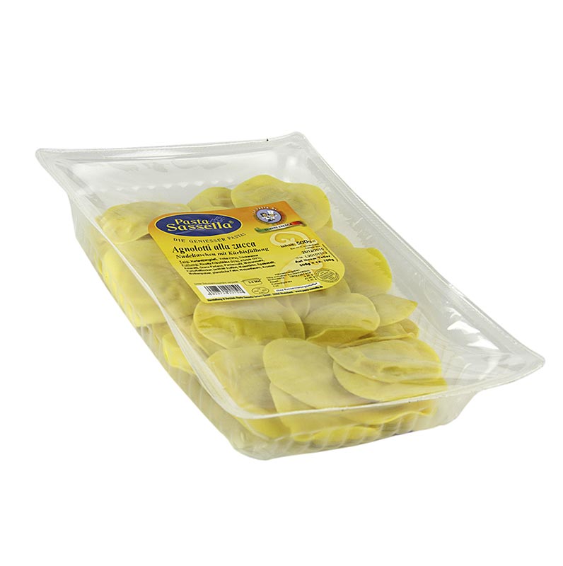 Fresh Agnolotti with pumpkin filling, Sassella, seasonal from Sept. to Dec. - 500 g - Pe-cup