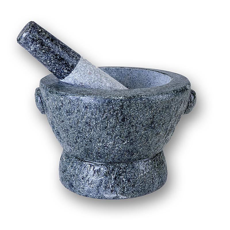 Stone mortar, Ø 19.5cm outside, Ø 14cm inside, 13.5cm high, approx.8.8 kg - 1 pc - loose