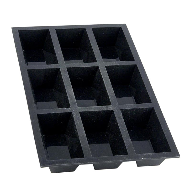 deBUYER moule a patisserie Moulflex, 9 moules a gateaux rectangulaires, 3x8cm, 3cm de hauteur, 17,5x30cm - 1 piece - Papier carton