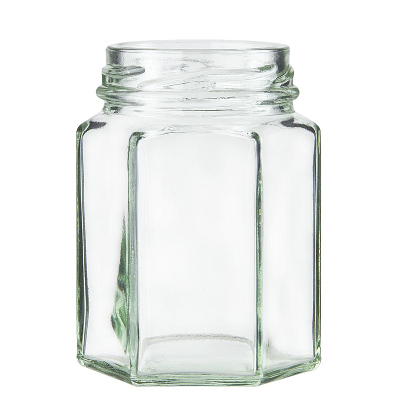 Glass, hexagonal, 110 ml, o 48mm mouth, without lid - 1 pc - loose