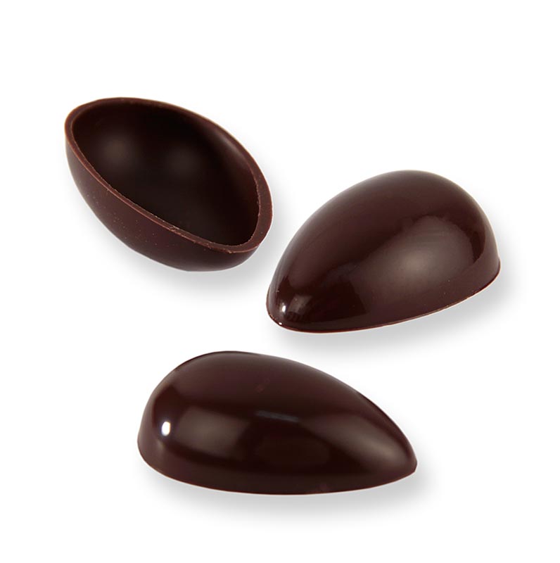 Chocolate egg half-shells, dark, small, 40x26mm, Läderach (Easter) - 588 pieces - carton