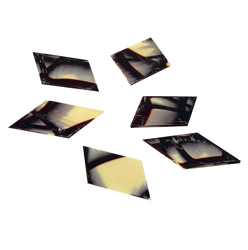 Decoration Jura Rhombus - diamant, chocolat blanc / noir, 40 x 60 mm - 770g, 360 pieces - Papier carton