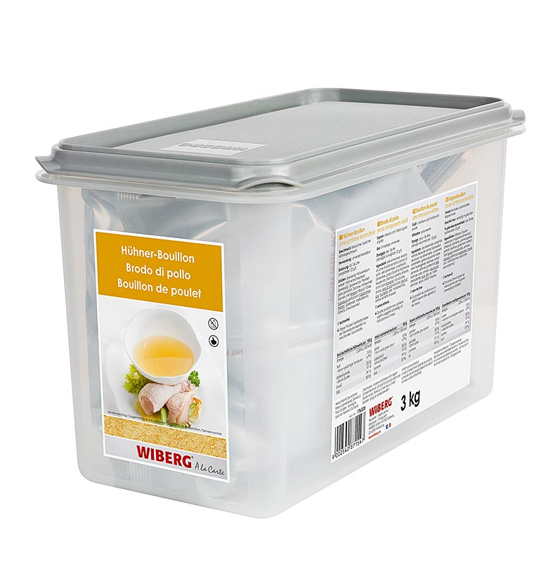 Bouillon de poulet Wiberg clair, fort, pour 136 litres - 3kg - Multibox