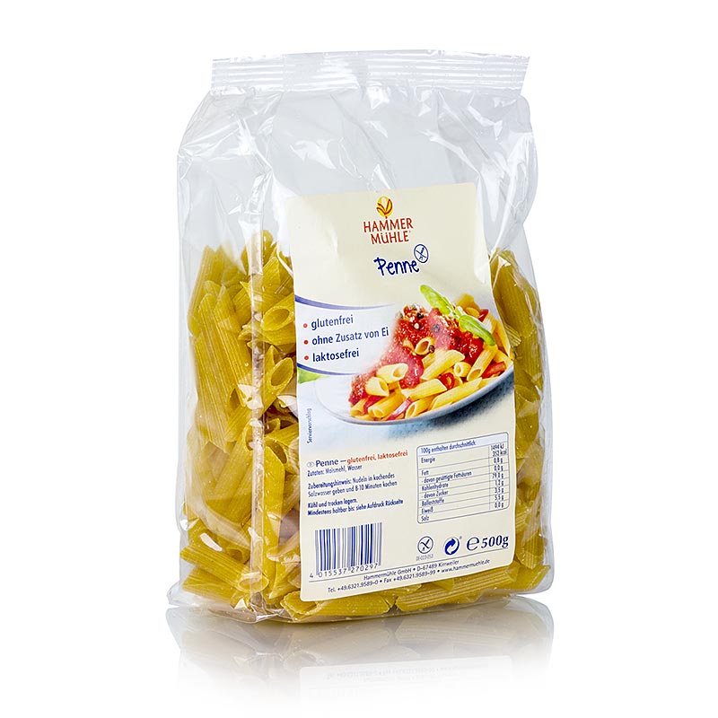 Hammermuhle - Penne, a base de mais, sans lactose et sans gluten - 500g - sac