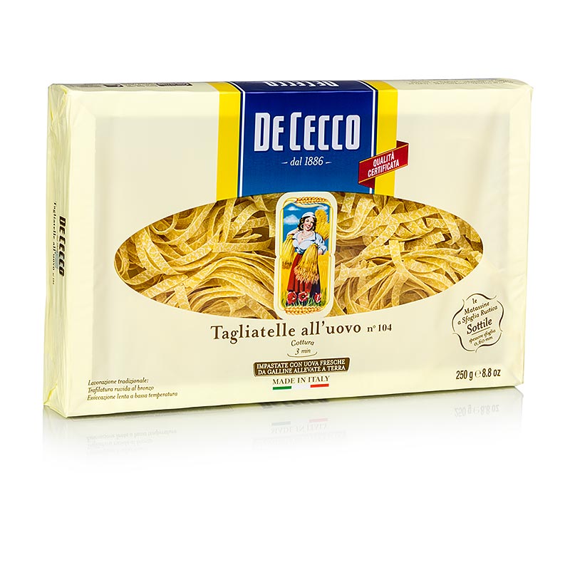 De Cecco Tagliatelles a l`oeuf, n°104 - 250 g - dejouer