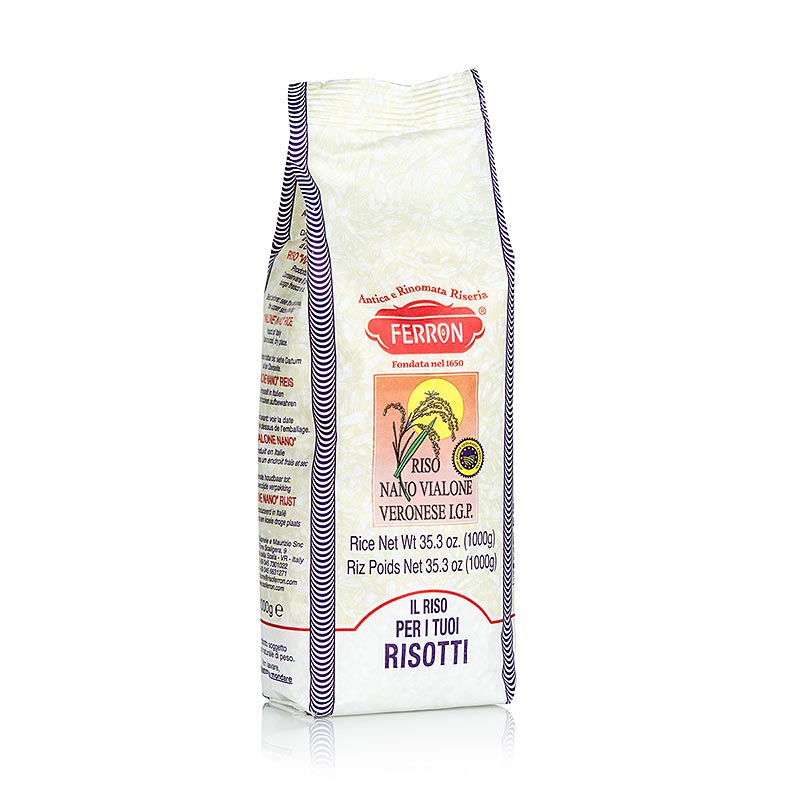 Vialone Nano, Risotto riz grains courts, Ferron - 1 kg - Sac