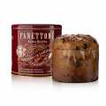 Kersttaart panettone - klassiek, metalen tinnen kroonlijst, lazzaroni - 1 kg - kan