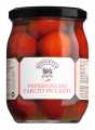 Farciti Peperoncini, poivrons farcis aux anchois et capres a l`huile, Mongetto - 500g - Verre