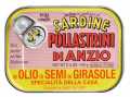 Szardinia olio di semi di girasole-ban, szardinia napraforgoolajban, pollastrini - 100g - tud