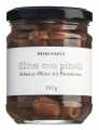 Olive con pinoli, olive nere sott`olio, denocciolate con pinoli, primopasto - 180 g - Bicchiere