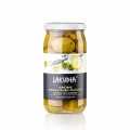 Zelene olivy Chalkidiki bez kostky, s citronom, Lakudia - 355 g - Sklo Zelene olivy Chalkidiki bez kostky, s citronom, Lakudia - 355 g - Sklo