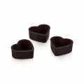 Chocolates - Heart-shaped bowls, dark, 29x33x13mm, Laderach (1000 0296) - 2.352 kg, 784 pieces - Cardboard Chocolates - Heart-shaped bowls, dark, 29x33x13mm, Laderach (1000 0296) - 2.352 kg, 784 pieces - Cardboard