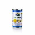 Green olives, pitted, with almonds, in brine, El Faro - 350g - can Green olives, pitted, with almonds, in brine, El Faro - 350g - can
