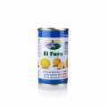Green olives, without kernel, with orange paste, in Lake, El Faro - 350 g - can Green olives, without kernel, with orange paste, in Lake, El Faro - 350 g - can