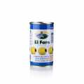 Green olives, without core, with pepper paste, in Lake, El Faro - 350 g - can Green olives, without core, with pepper paste, in Lake, El Faro - 350 g - can