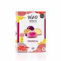 WAO Tropical Mochi - Mochi with Exotic Fruit Ice Cream (vegan) - 210 g, 6 x 35 g - Cardboard WAO Tropical Mochi - Mochi with Exotic Fruit Ice Cream (vegan) - 210 g, 6 x 35 g - Cardboard
